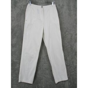 Ralph Lauren LRL Pants 10 Nautical Straight Leg Casual Classic Logo Pocket White